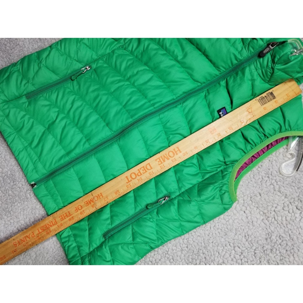 Patagonia Puffer Vest Womens Medium Green Full Zip Goose Down Lightweight Pocket - Picture 9 of 16